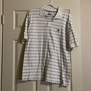 Brooks Brothers white and blue striped polo